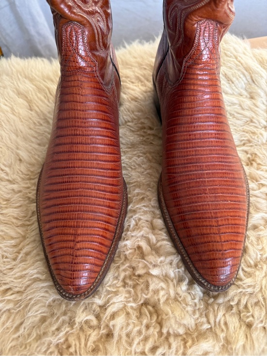 Vintage Lucchese Men\'s Classic Lizard Cowboy Boots 12B main image 6